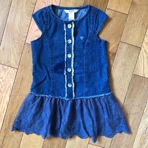 Guess Kids 3T Denim dress with lace skirt